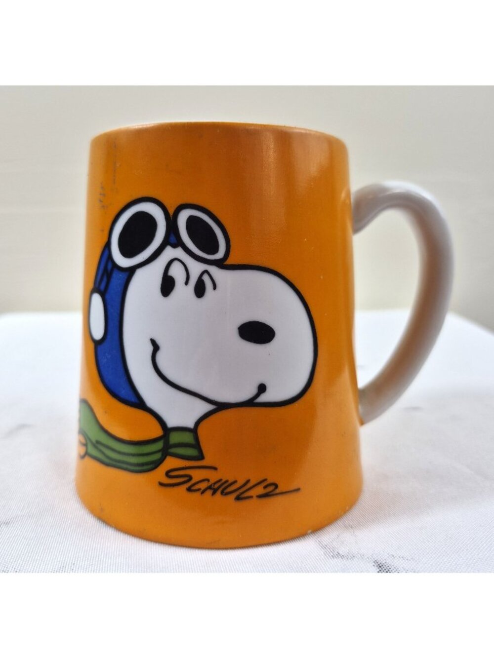 Vintage 1971 Schmid Bros Snoopy Flying Ace Musical Mug Peanuts Japan READ